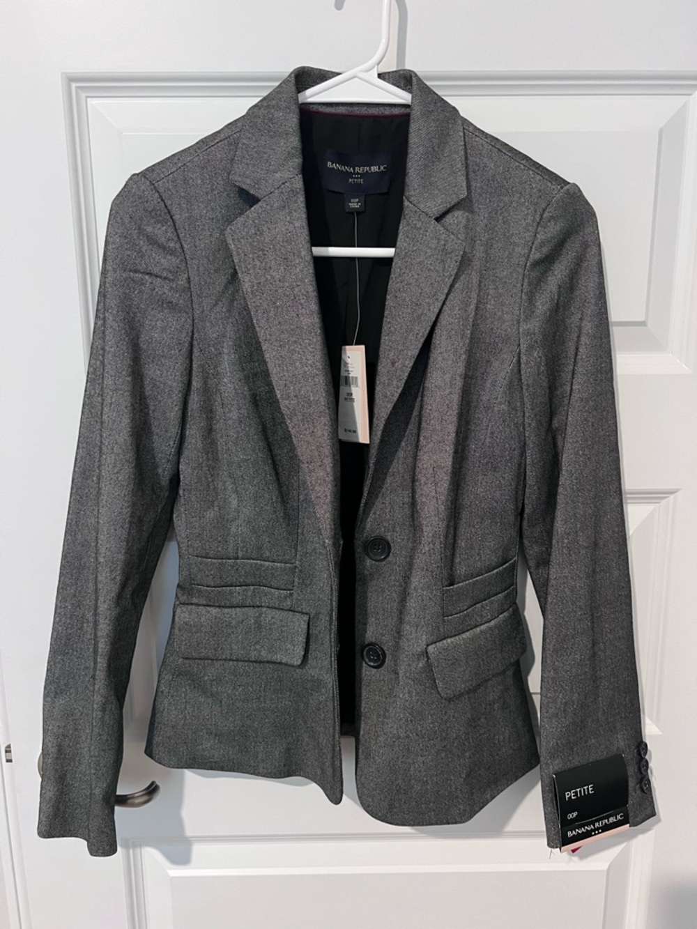 Banana Republic 00P Petite Gray Tailored Blazer